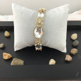 Crystal Fancy Oval Shape Gold Bridal Bracelet | Bellaire Wholesale
