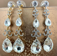 Crystal Designer Teardrop Earrings, Silver | Bellaire Wholesale