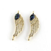Angel Wing CZ Pave Connector, Gold | Bellaire Wholesale