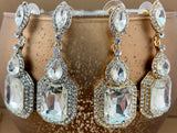 Crystal Victorian Marquee Shape Earrings, Gold | Bellaire Wholesale