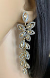 Flower Designer Crystal Earrings, Champagne | Bellaire Wholesale