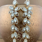 Flower Designer Inspired Crystal Earrings, Gold | Bellaire Wholesale