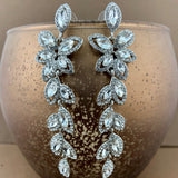 Flower Designer Inspired Crystal Earrings, Silver | Bellaire Wholesale