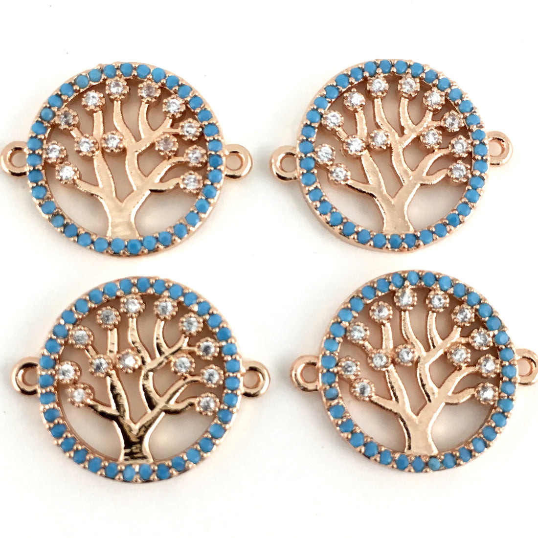 Blue Stones Tree of Life CZ Pave Connector | Bellaire Wholesale