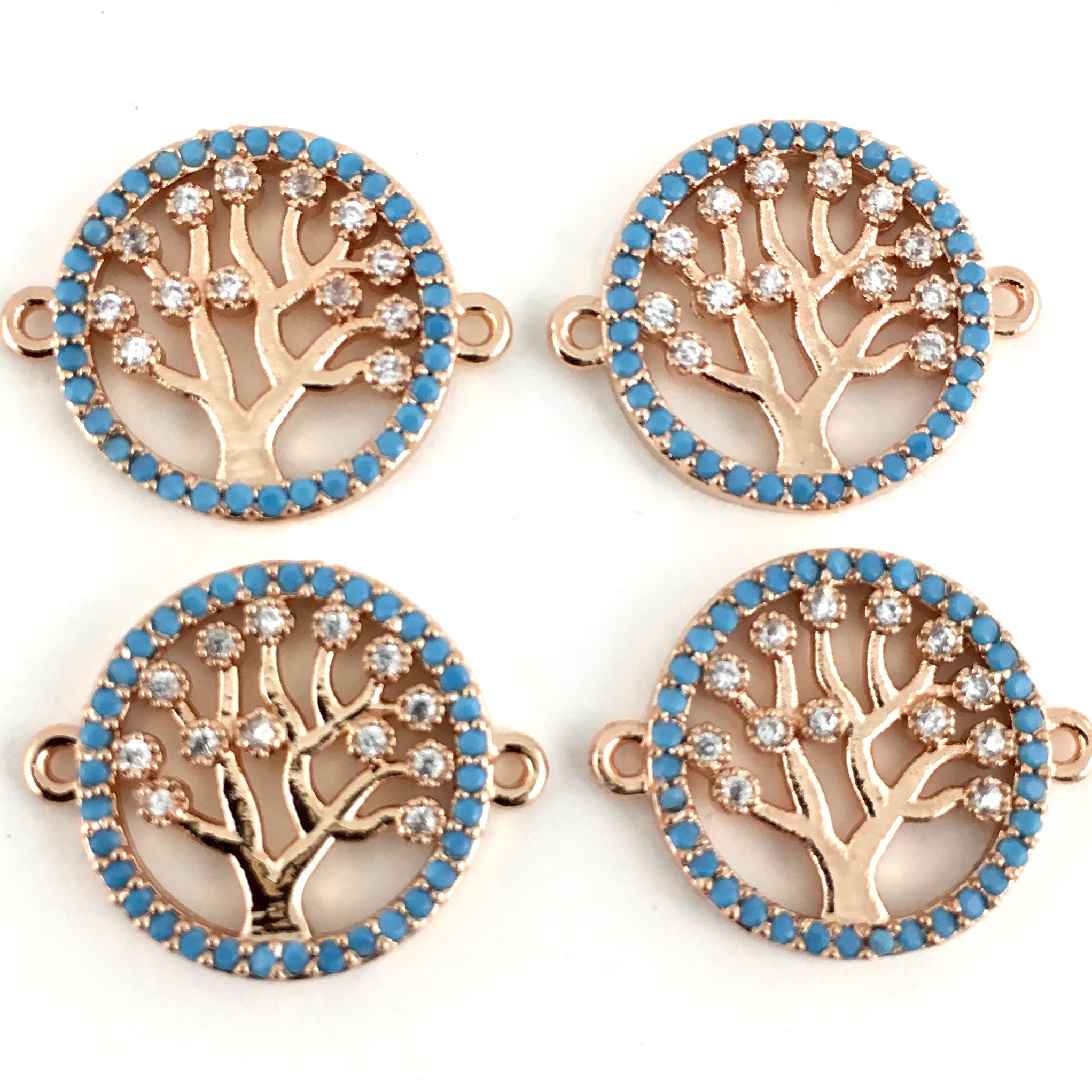Blue Stones Tree of Life CZ Pave Connector | Bellaire Wholesale