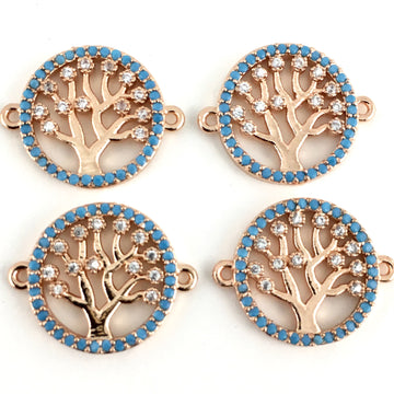 Blue Stones Tree of Life CZ Pave Connector | Bellaire Wholesale