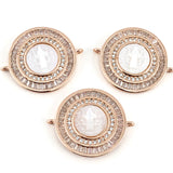 Mother Mary Baguette CZ Pave Connector, Rose Gold | Bellaire Wholesale