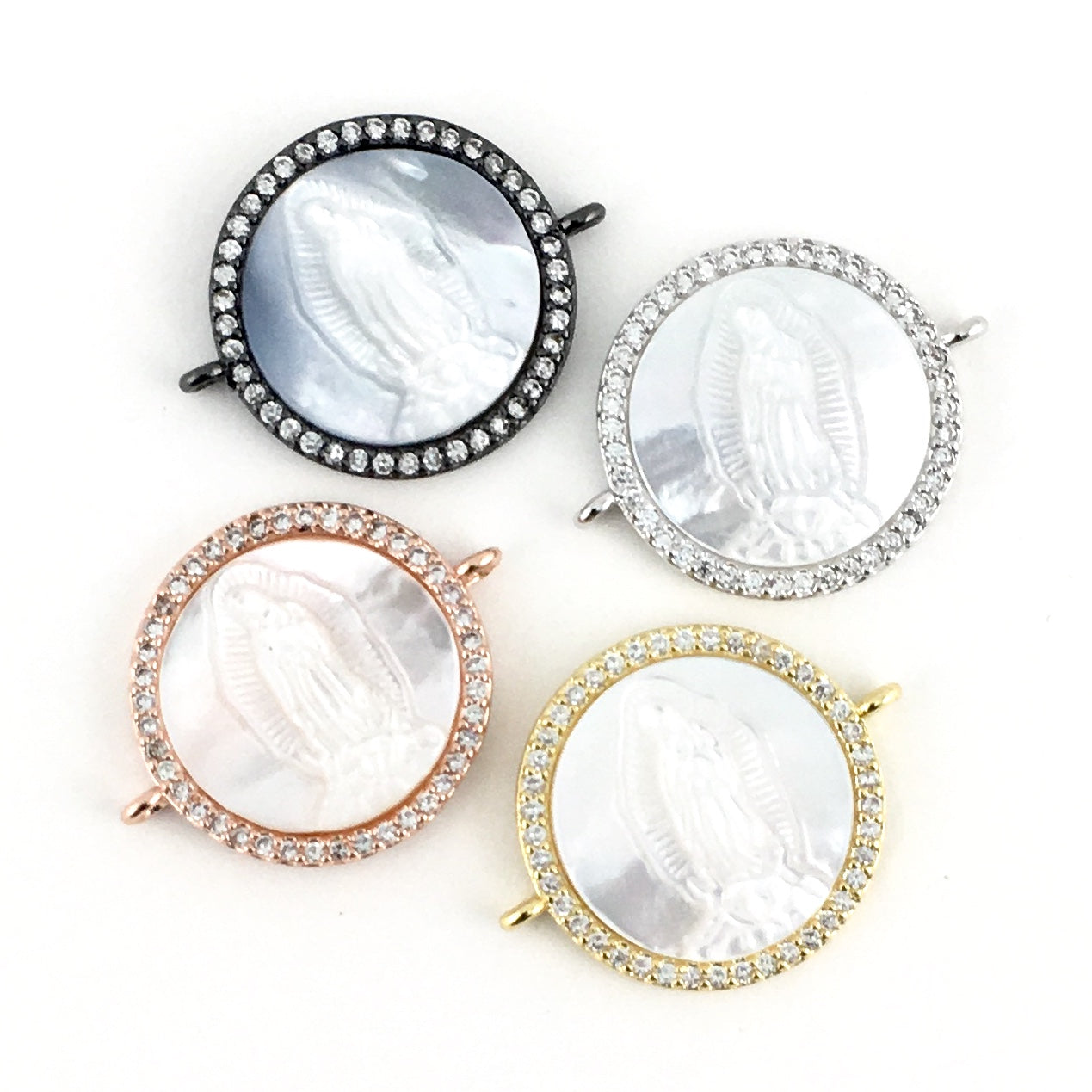 Mother Mary CZ Pave Connector, Rose Gold | Bellaire Wholesale