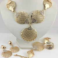 Open Filigree Clover Flower Gold Plated Necklace Set | Bellaire Wholesale
