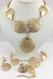Open Filigree Clover Flower Gold Plated Necklace Set | Bellaire Wholesale
