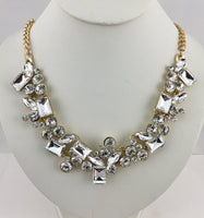 Elegant Mixed Shape Crystal Necklace, Clear Stones