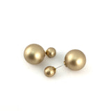 Double Sided Pearl Stud Earrings, Taupe Bellaire Wholesale
