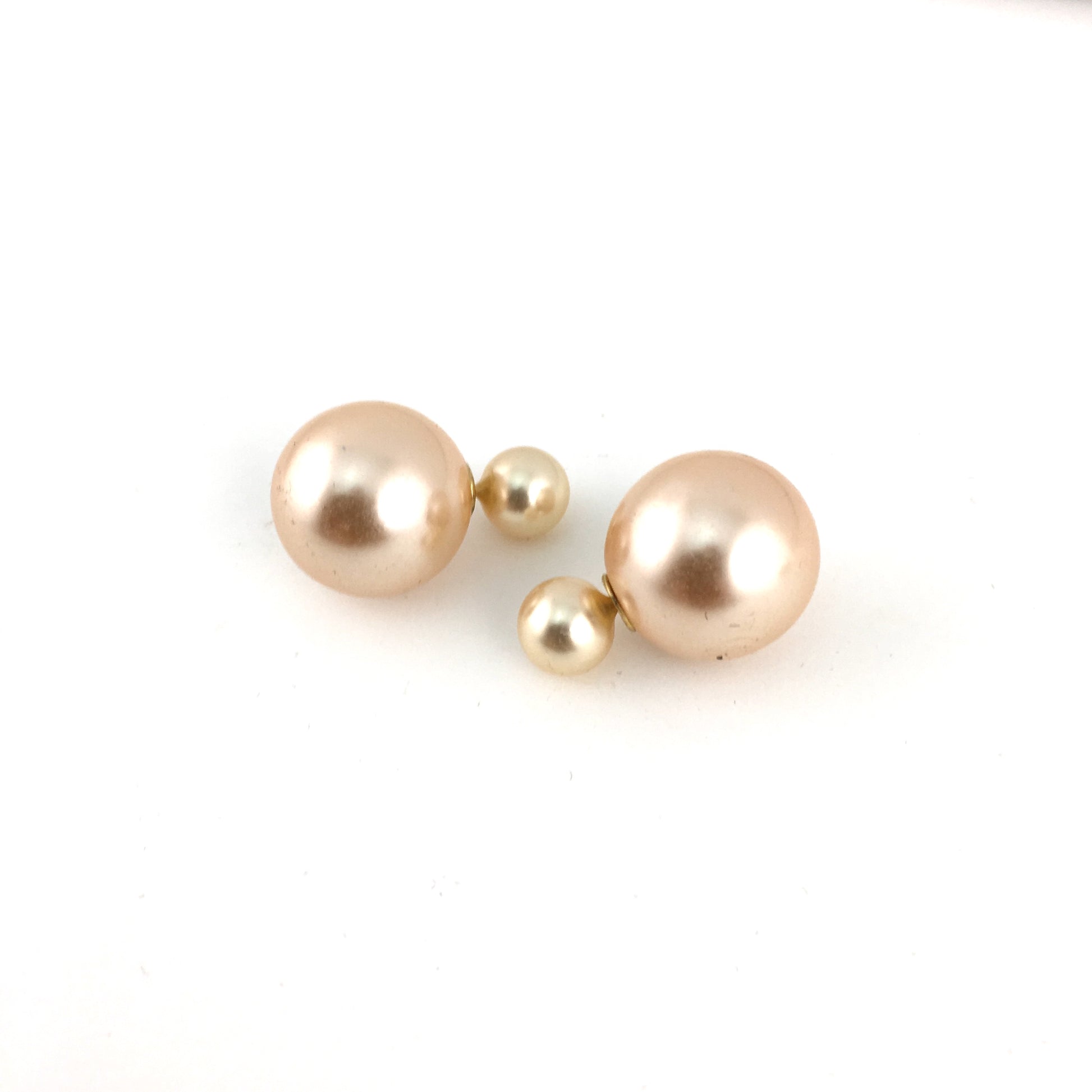 Designer Inspired Double Sided Pearl Stud Earrings | BellaireWholesale