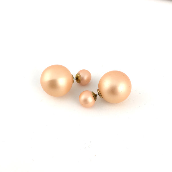 Designer Inspired Double Sided Pearl Stud Earrings | BellaireWholesale