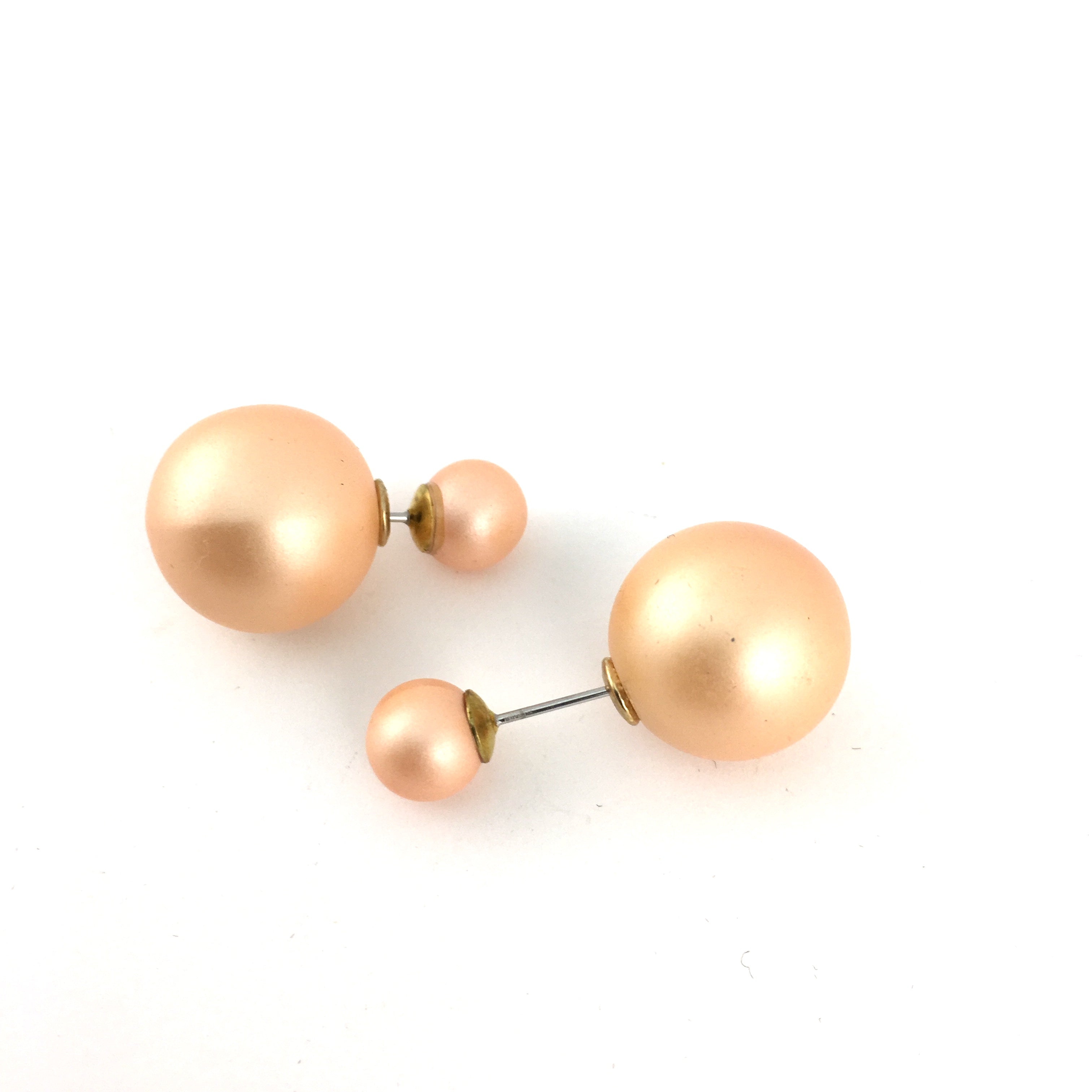 Designer Inspired Double Sided Pearl Stud Earrings | BellaireWholesale