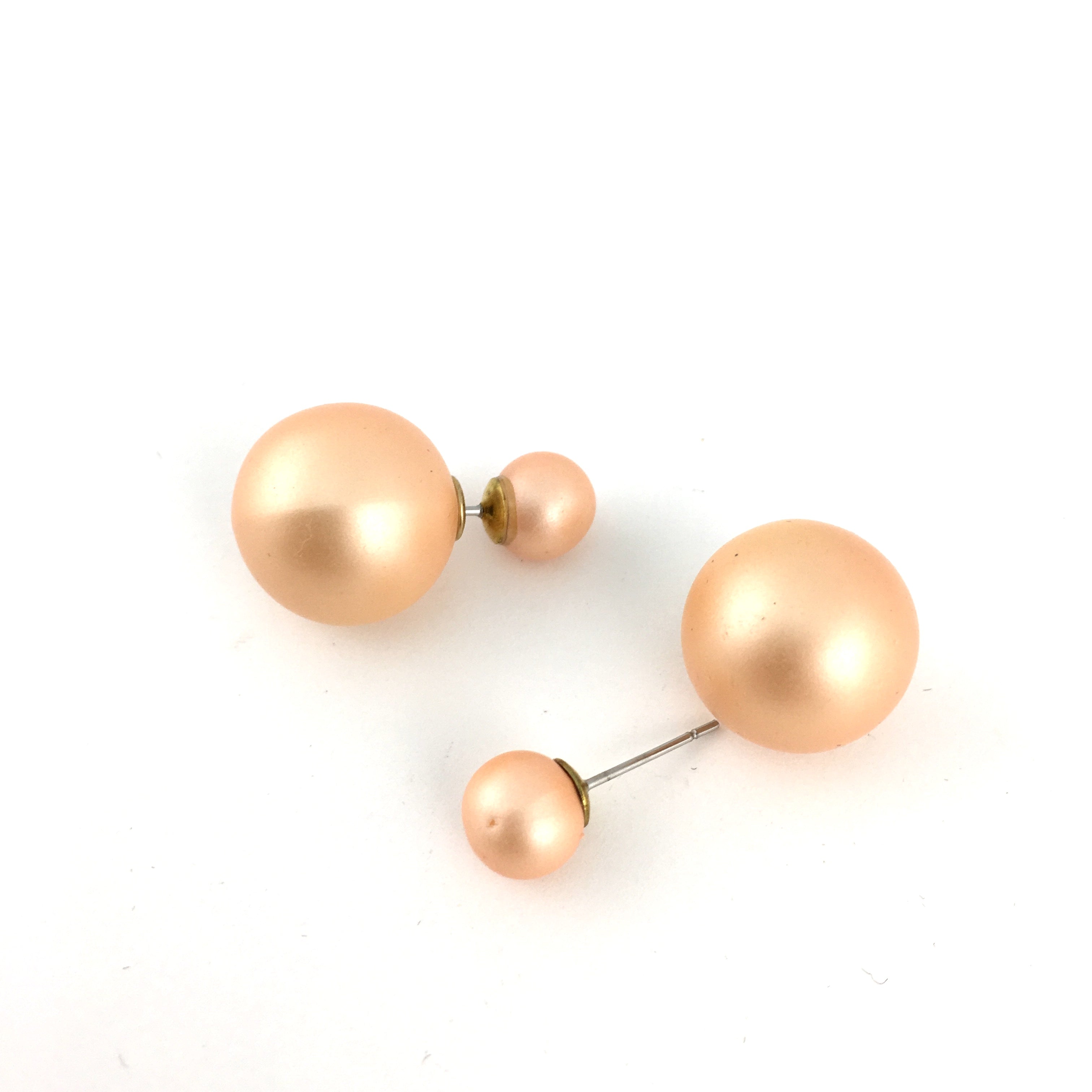 Designer Inspired Double Sided Pearl Stud Earrings | BellaireWholesale