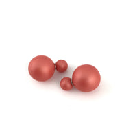 Double Sided Pearl Stud Earrings, Red | Bellaire Wholesale
