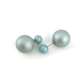Double Sided Pearl Stud Earrings, Tiffany MintBlue | BellaireWholesale