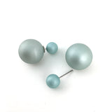 Double Sided Pearl Stud Earrings, Tiffany MintBlue | BellaireWholesale