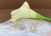 Bridal Cubic Zirconia Set, Small Round Halo Style Gold Bridal Set | Bellaire Wholesale