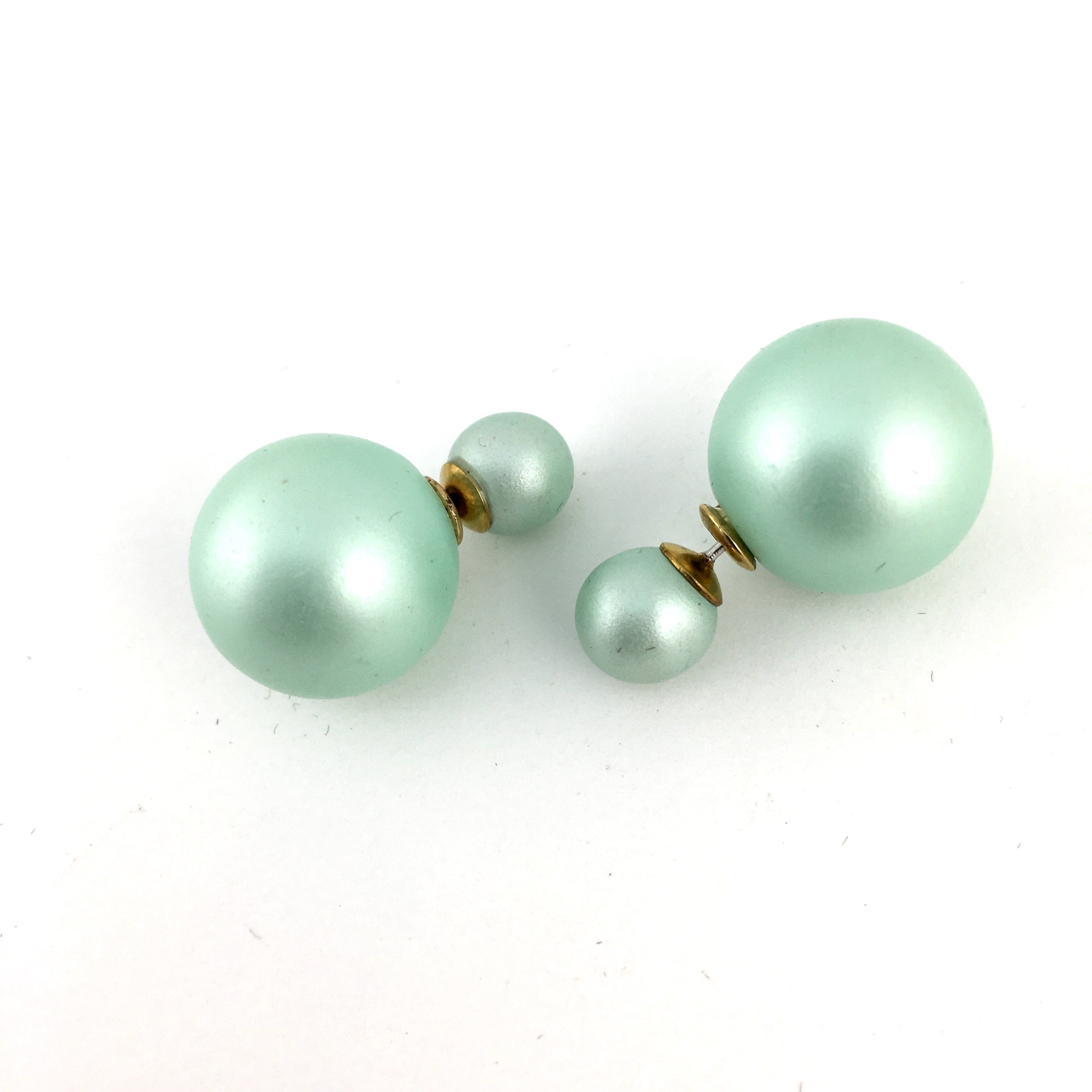 Designer Inspired Double Sided Pearl Stud Earrings | BellaireWholesale