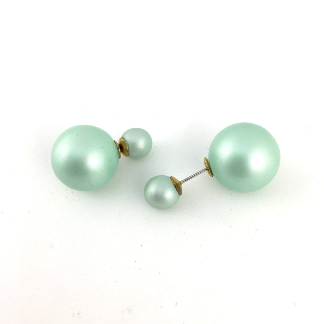 Designer Inspired Double Sided Pearl Stud Earrings | BellaireWholesale