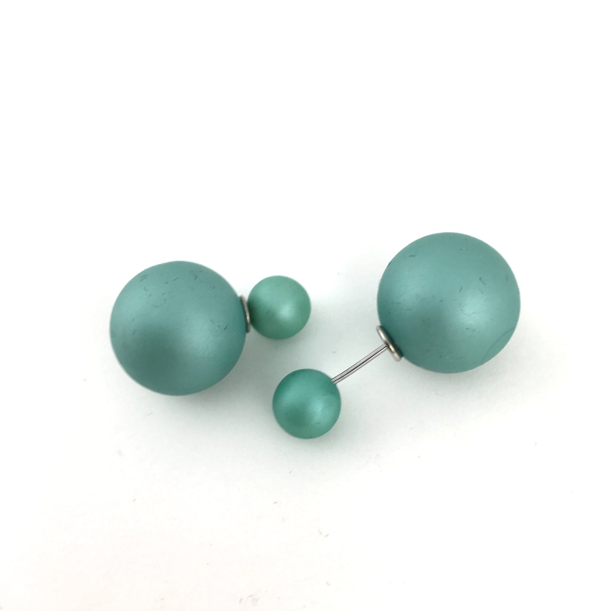 Designer Inspired Double Sided Pearl Stud Earrings | BellaireWholesale