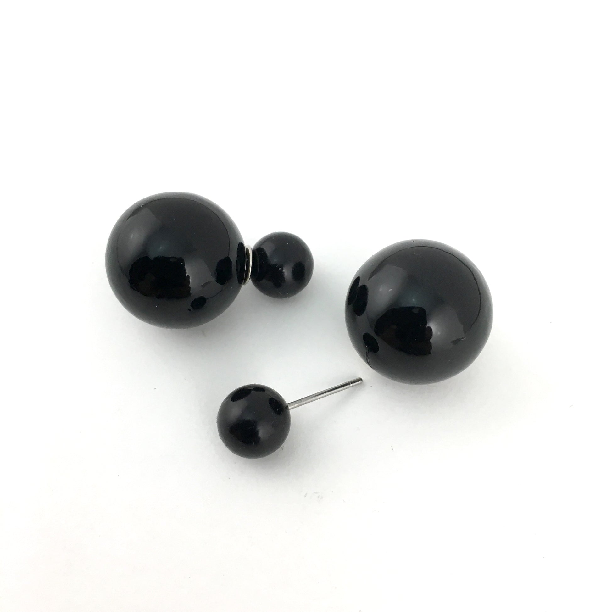 Designer Inspired Double Sided Pearl Stud Earrings | BellaireWholesale