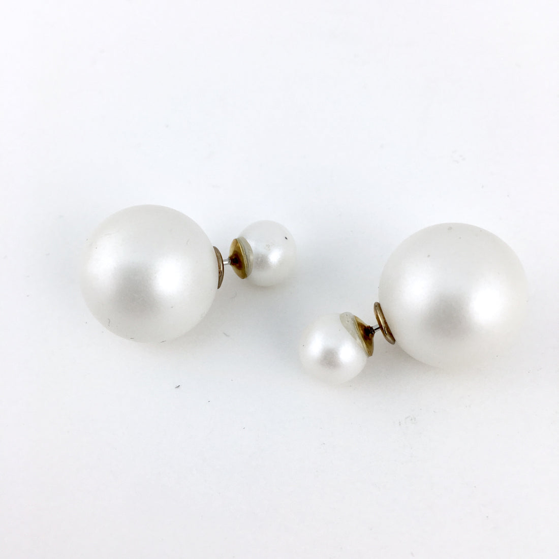 Designer Inspired Double Sided Pearl Stud Earrings | BellaireWholesale