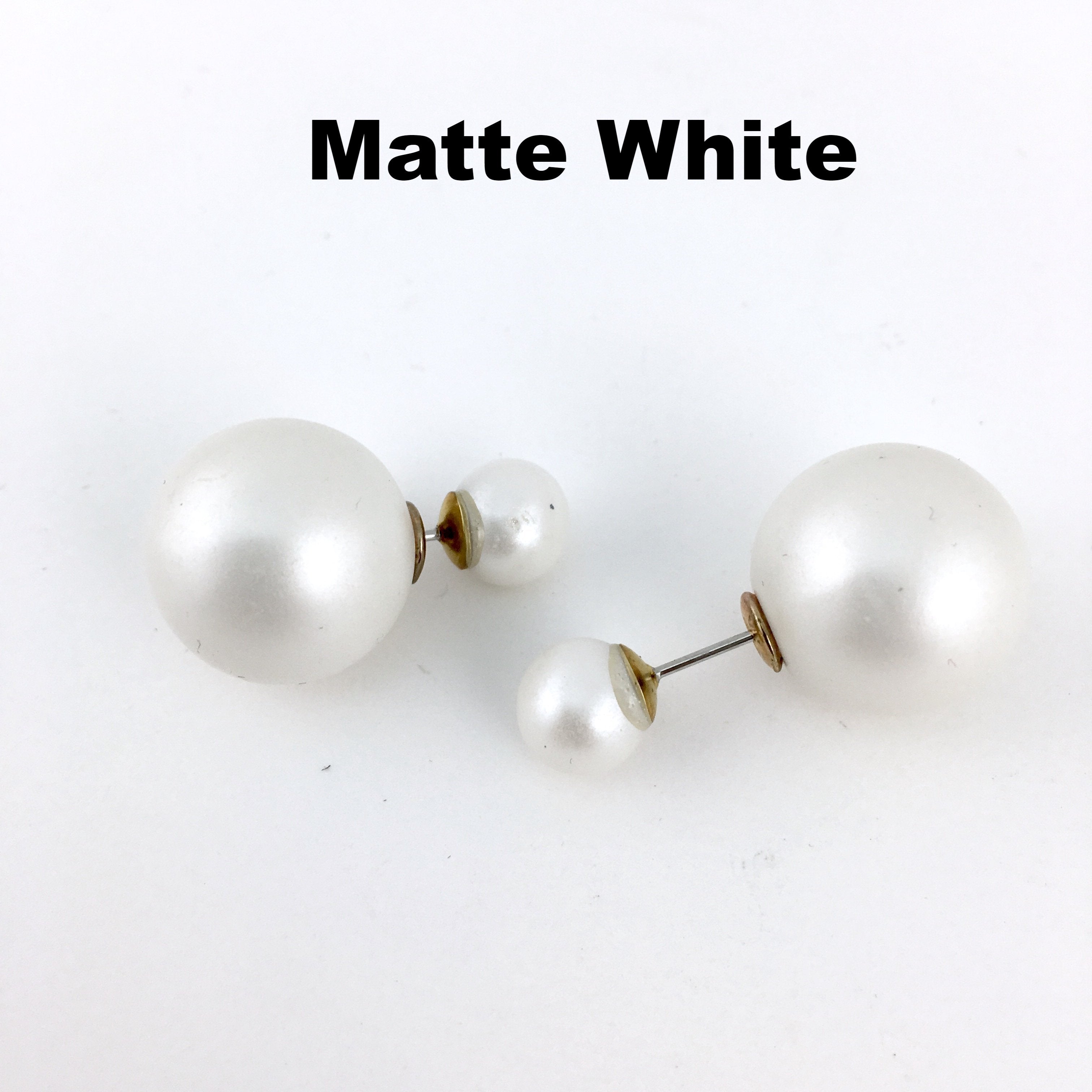 Designer Inspired Double Sided Pearl Stud Earrings | BellaireWholesale