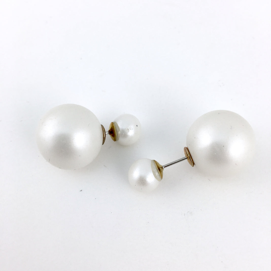 Designer Inspired Double Sided Pearl Stud Earrings | BellaireWholesale