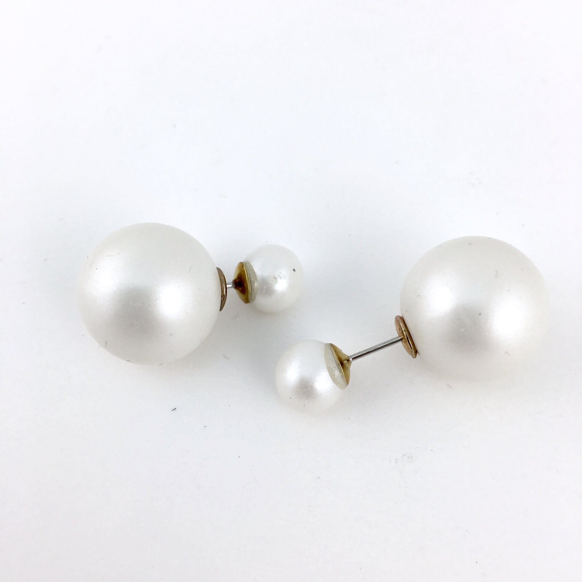 Designer Inspired Double Sided Pearl Stud Earrings | BellaireWholesale