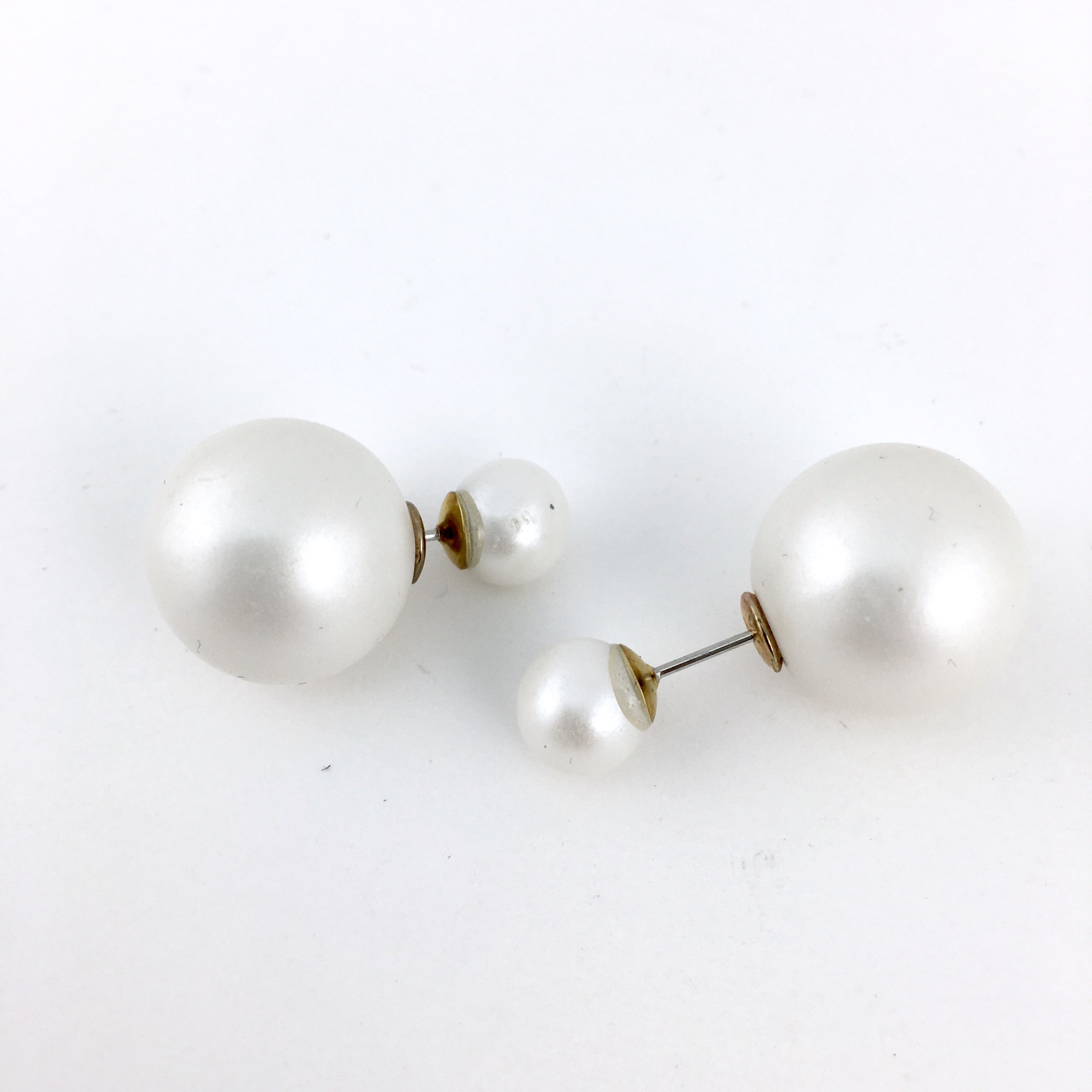 Designer Inspired Double Sided Pearl Stud Earrings | BellaireWholesale