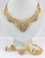 Elegant Style Shiny Gold Plated Necklace Set