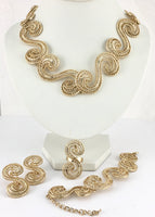 Designer Filigree Style Gold Plated Necklace Set | Bellaire Wholesale