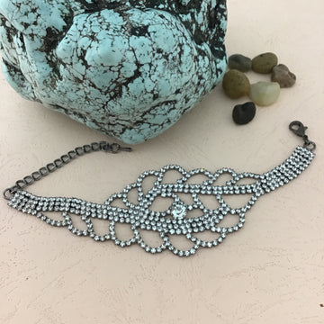 Rhinestone Bracelet, Gunmetal | Bellaire Wholesale
