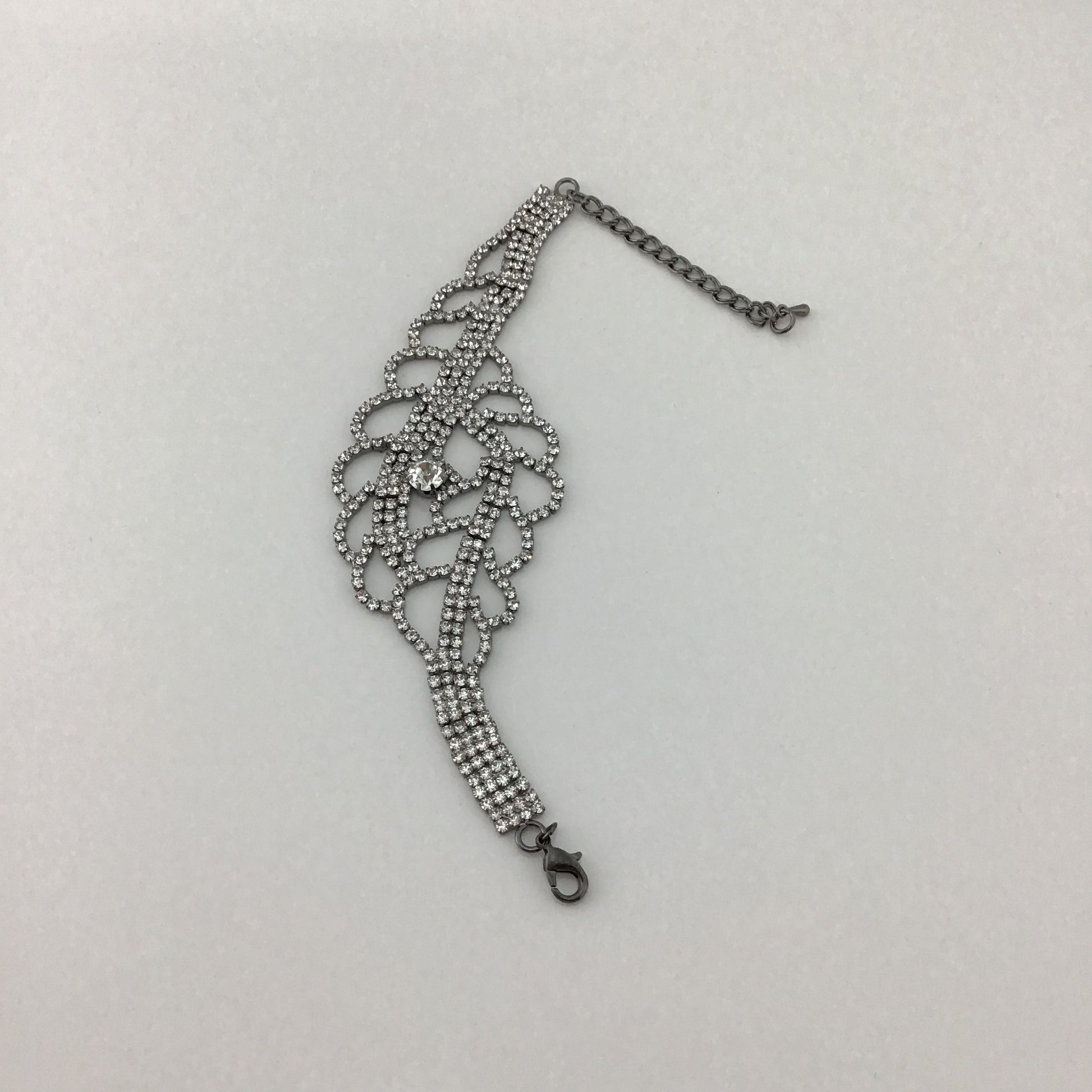 Rhinestone Bracelet, Gunmetal | Bellaire Wholesale