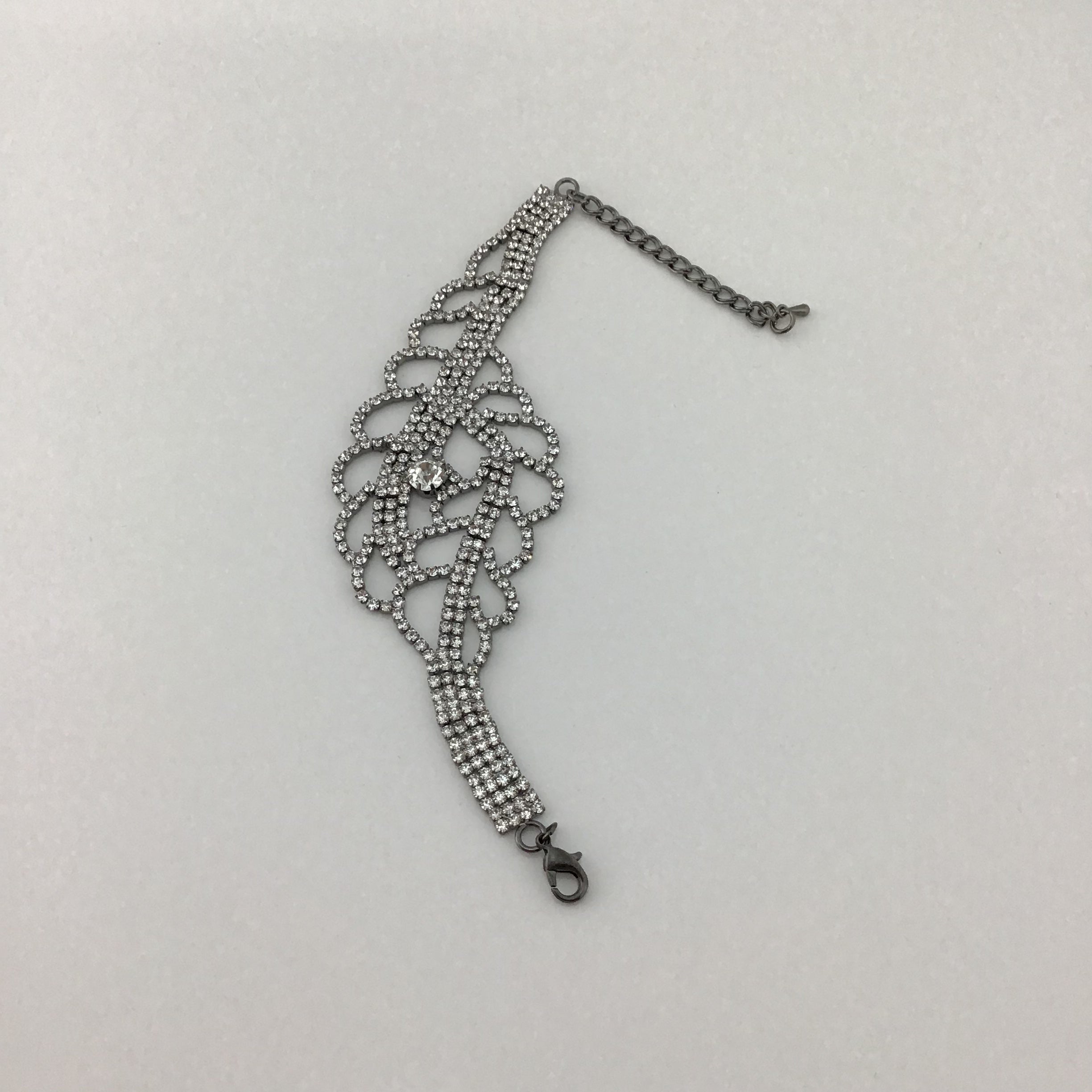 Rhinestone Bracelet, Gunmetal | Bellaire Wholesale