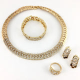 Gold Tone Clear Stone Necklace Set | Bellaire Wholesale