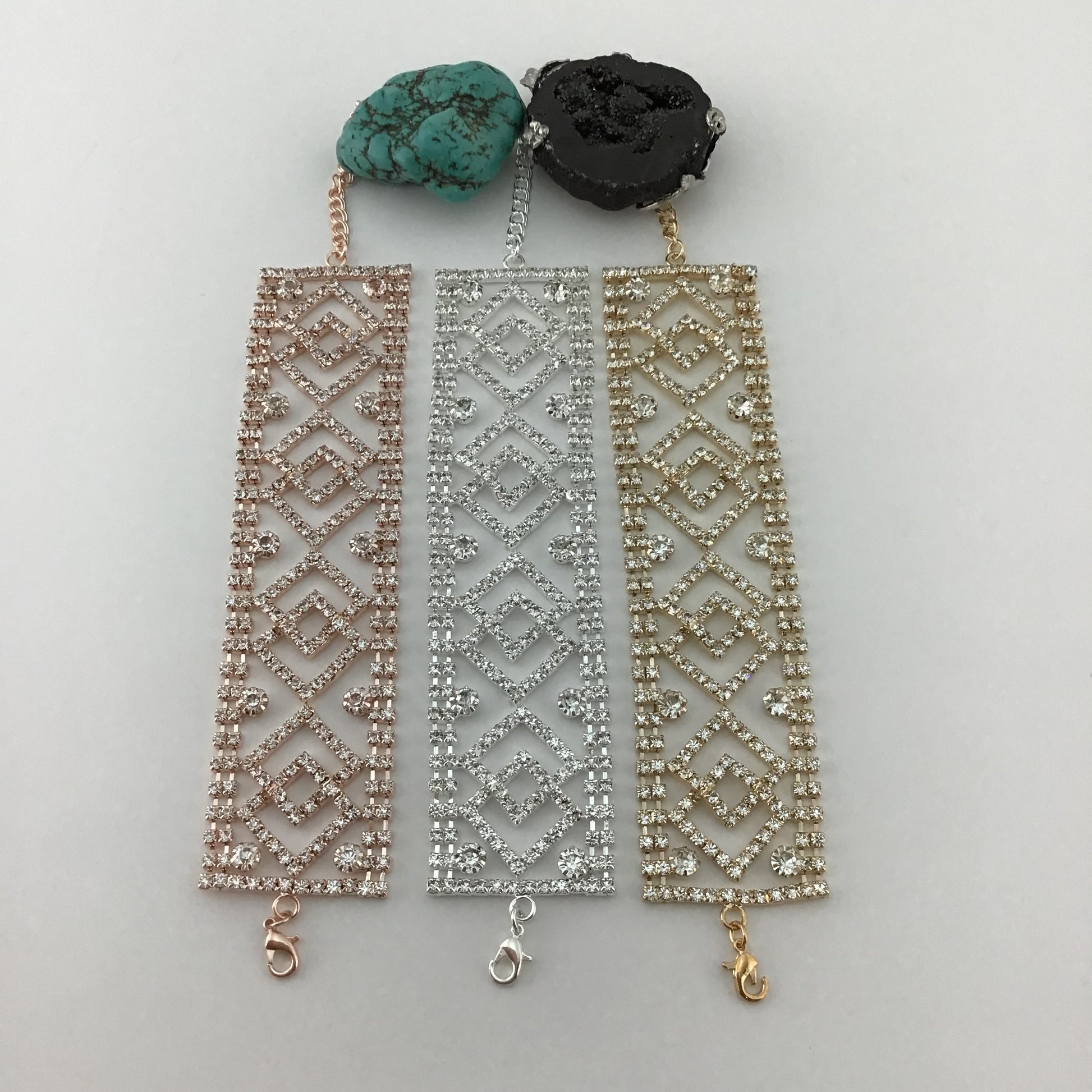 Rhinestone Bracelet, Rose Gold | Bellaire Wholesale