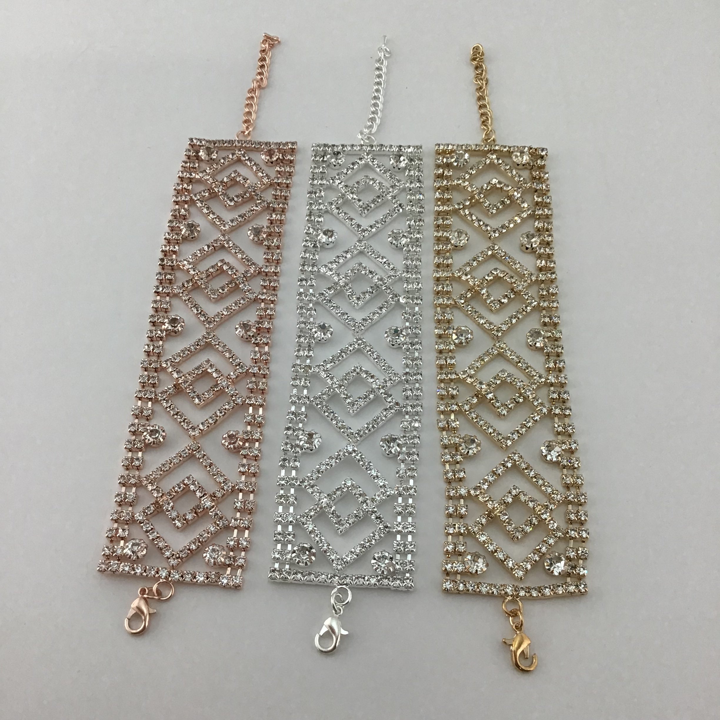 Rhinestone Bracelet, Rose Gold | Bellaire Wholesale