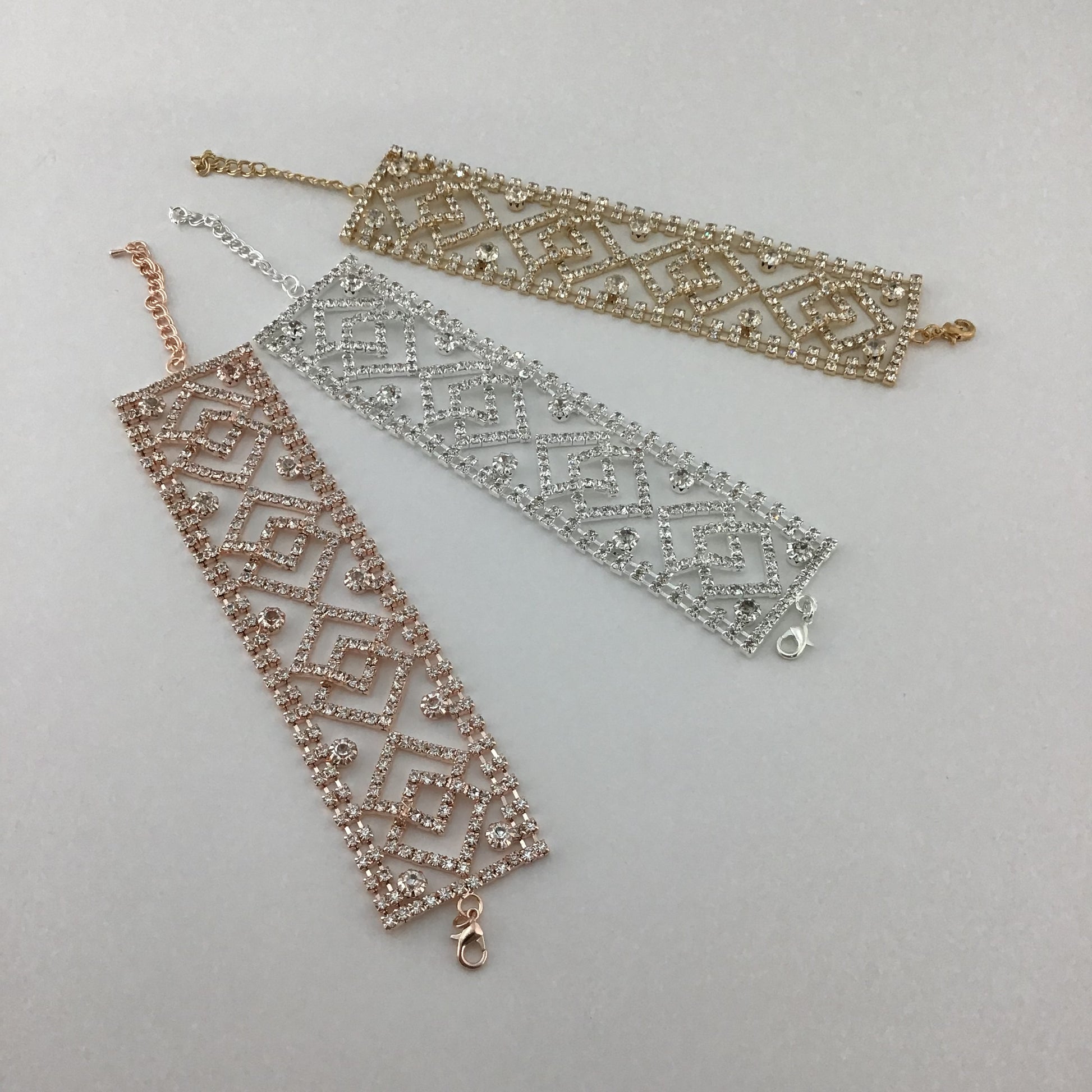 Rhinestone Bracelet, Rose Gold | Bellaire Wholesale