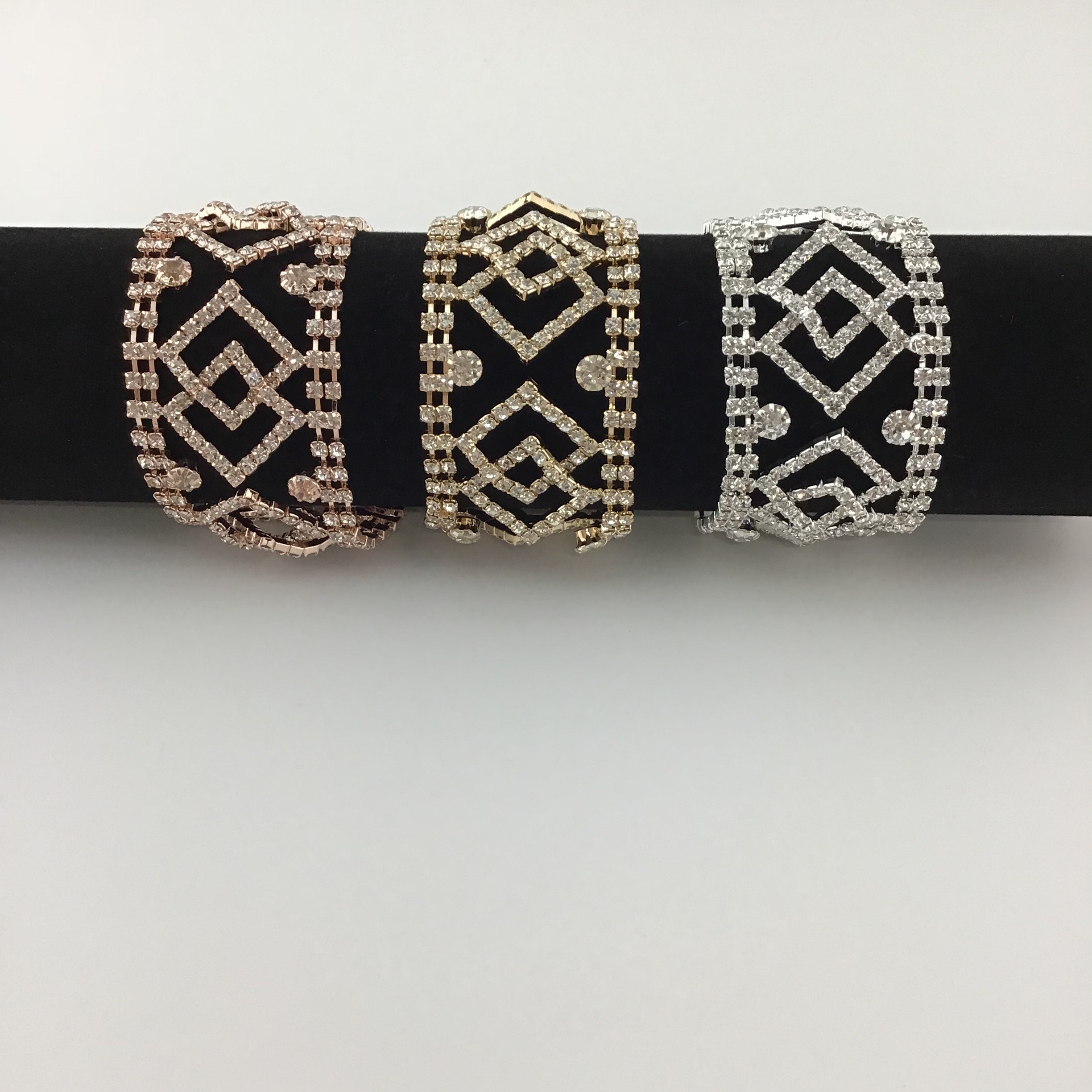 Rhinestone Bracelet, Rose Gold | Bellaire Wholesale
