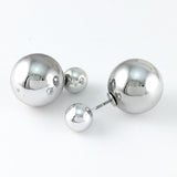 Double Sided Pearl Stud Earrings, Silver | Bellaire Wholesale