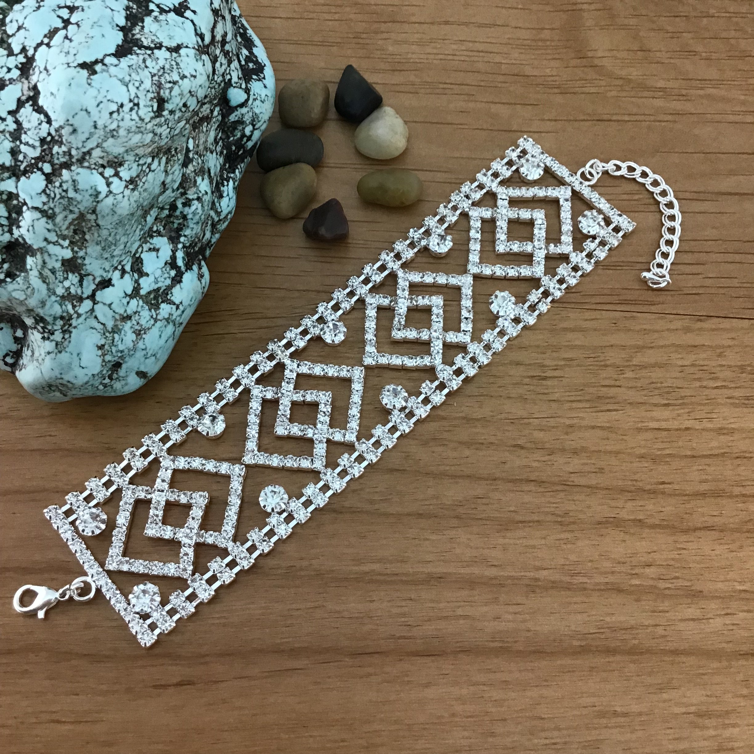 Rhinestone Bracelet, Silver | Bellaire Wholesale