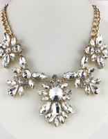 Elegant Floral Flower Crystal Necklace