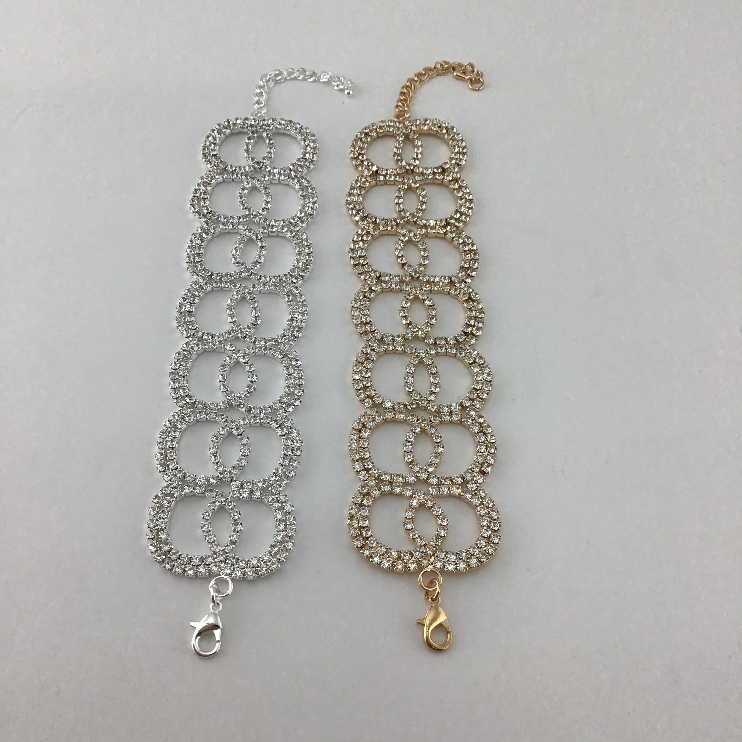 Intertwined Rhinestone Bracelet, Gold  | Bellaire Wholesale