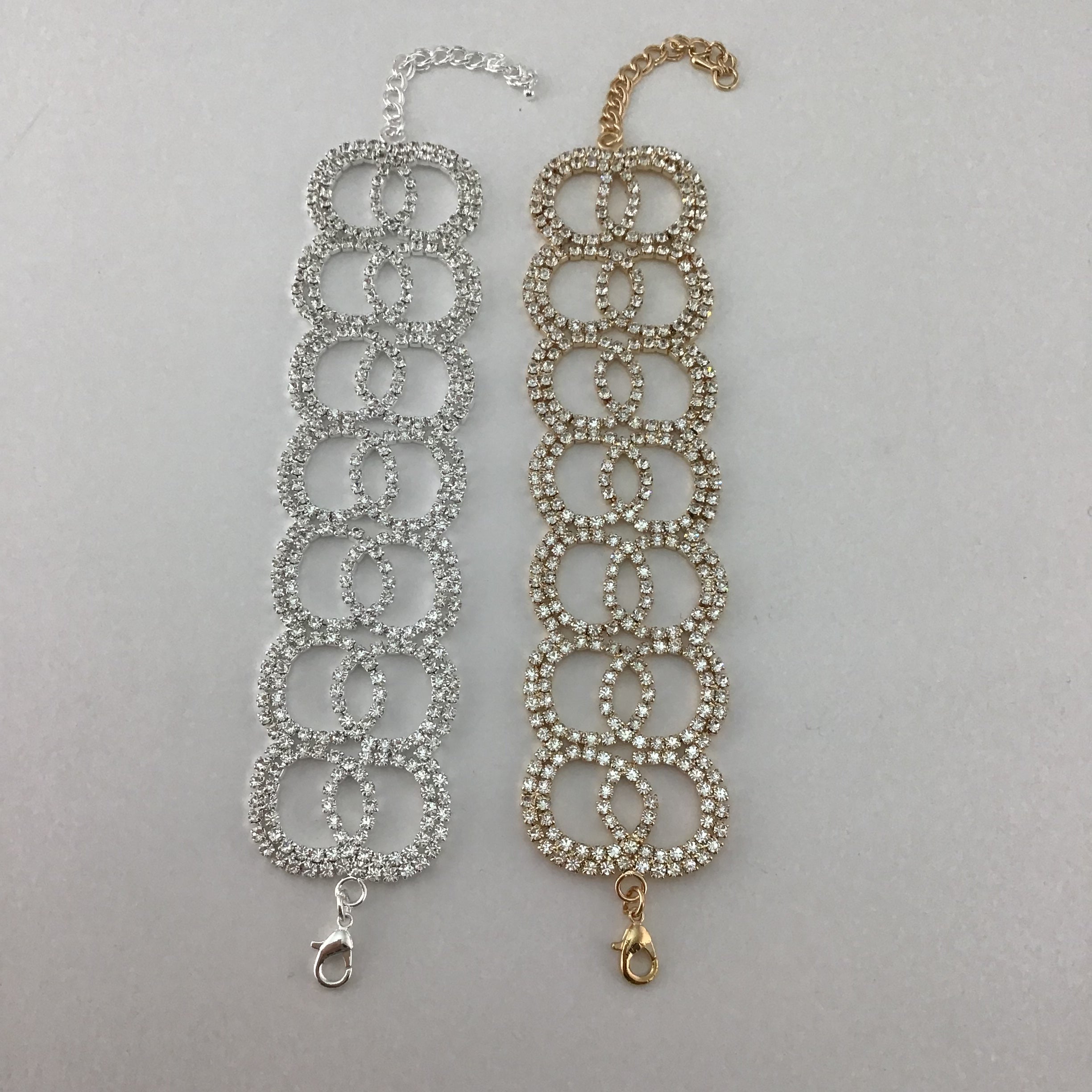 Intertwined Rhinestone Bracelet, Gold  | Bellaire Wholesale