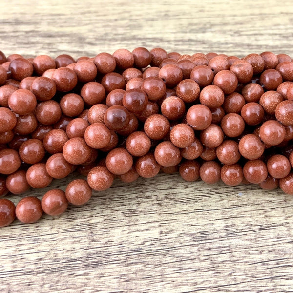 8mm Gold Sand Stone Bead | Bellaire Wholesale