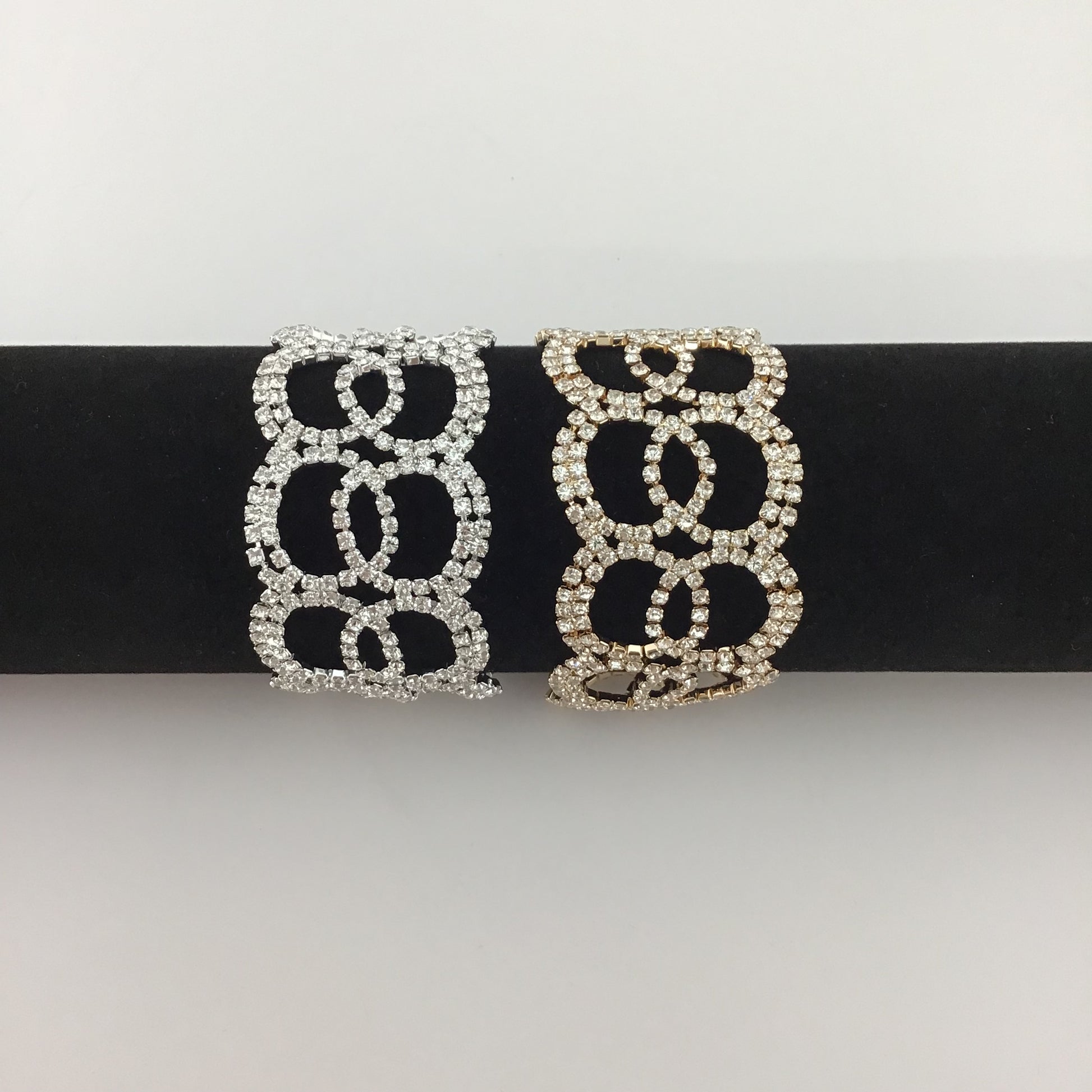 Intertwined Rhinestone Bracelet, Gold  | Bellaire Wholesale
